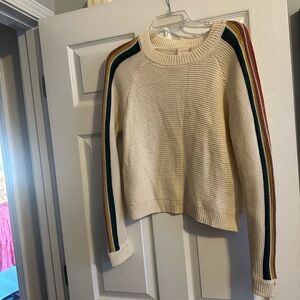 Altered state  Cream Sweater with Multicolor Stripes L